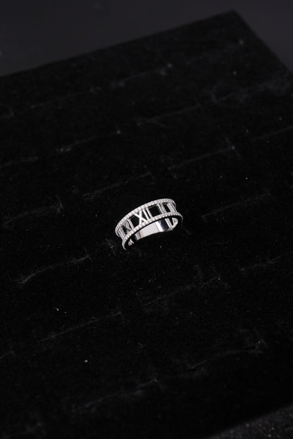 Roman Numeral Diamond 18K Ladies Ring - RLA2316