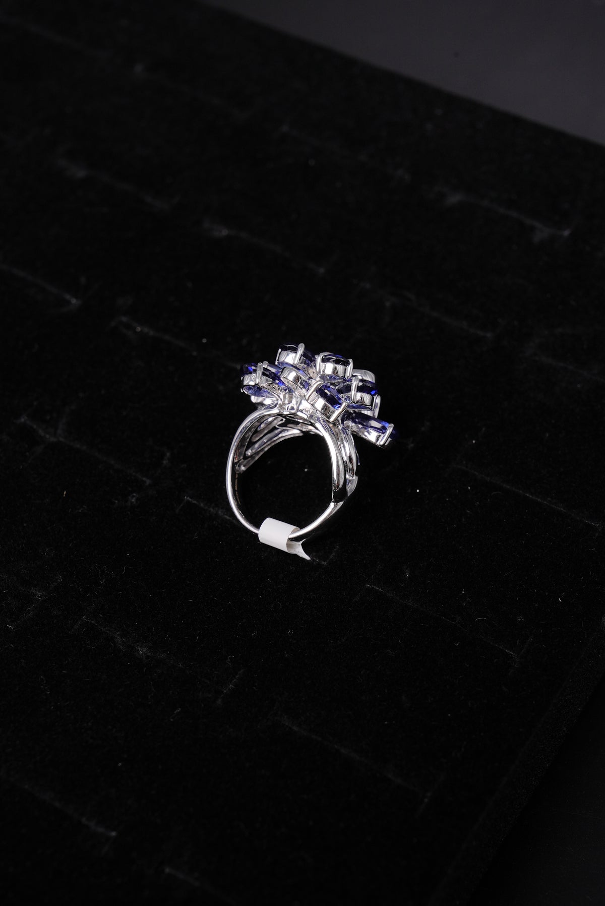 Sapphire Floral Cluster Natural Diamond Ladies Ring - RLA2246
