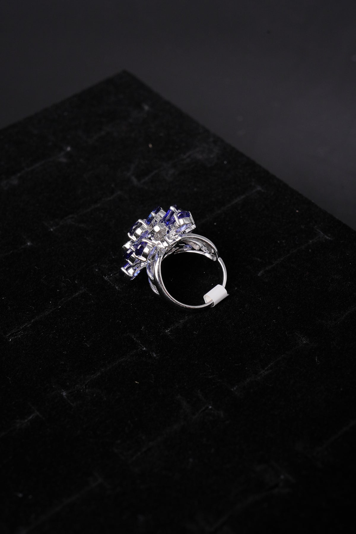 Sapphire Floral Cluster Natural Diamond Ladies Ring - RLA2246
