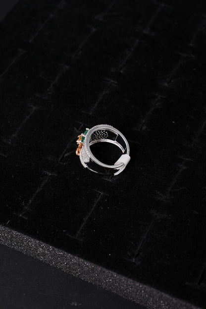Opulent Emerald Accented Natural Diamond Ladies Ring - RLA2562