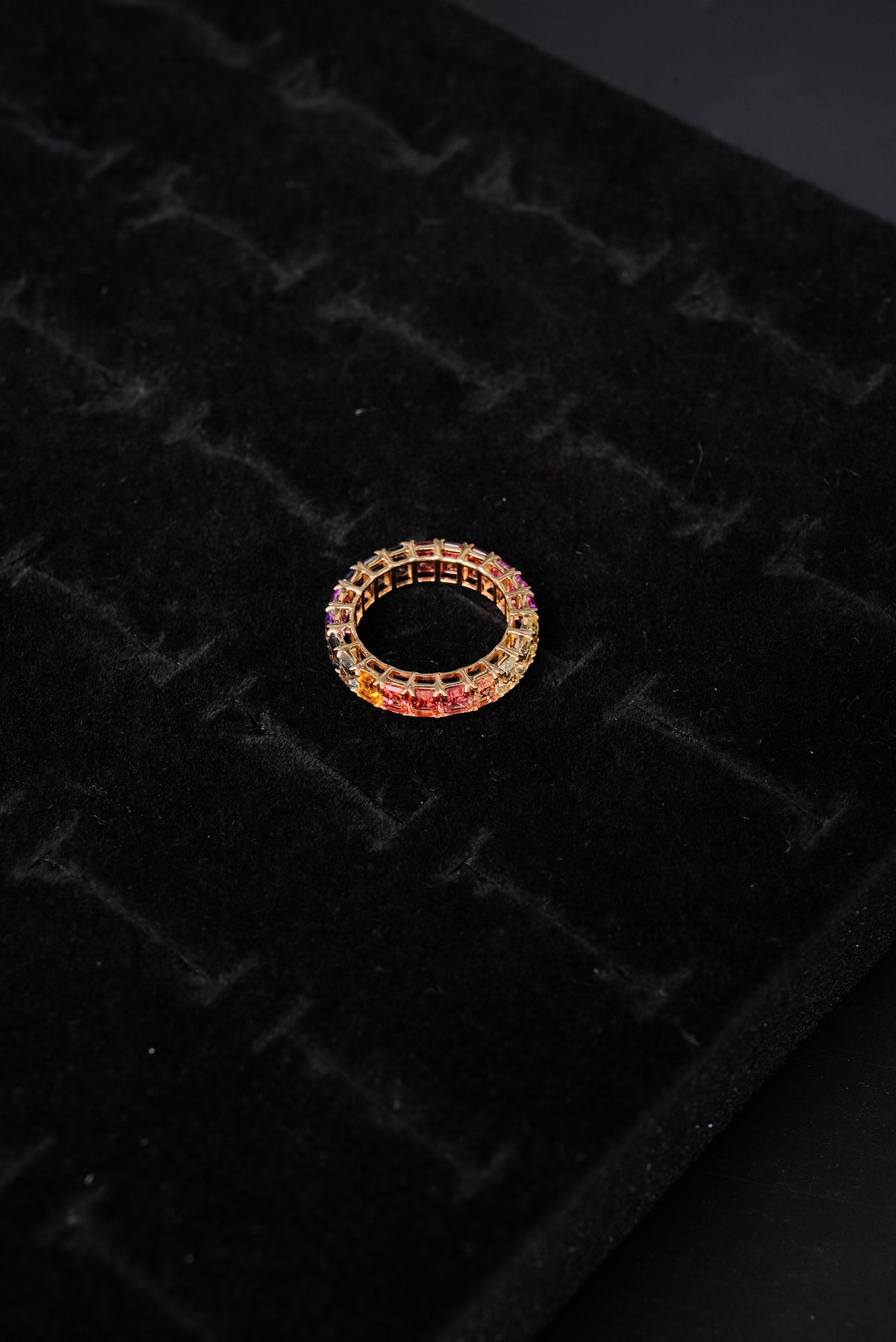 Vibrant Rainbow Sapphire 18K Ladies Ring - ZRL1070