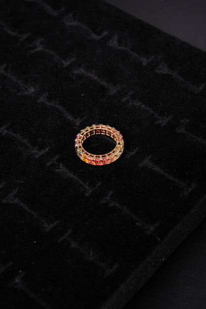 Vibrant Rainbow Sapphire 18K Ladies Ring - ZRL1070