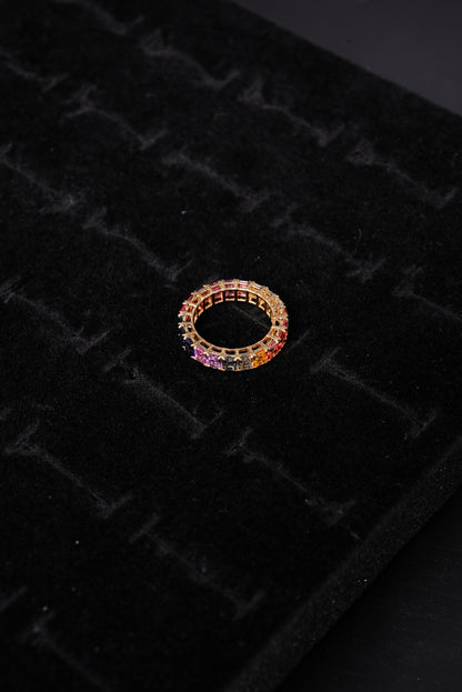 Vibrant Rainbow Sapphire 18K Ladies Ring - ZRL1070