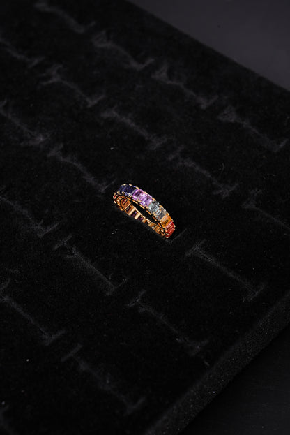 Vibrant Rainbow Sapphire 18K Ladies Ring - ZRL1070