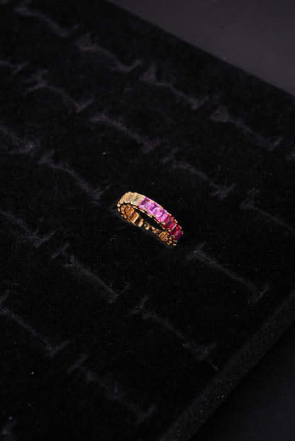 Vibrant Rainbow Sapphire 18K Ladies Ring - ZRL1070