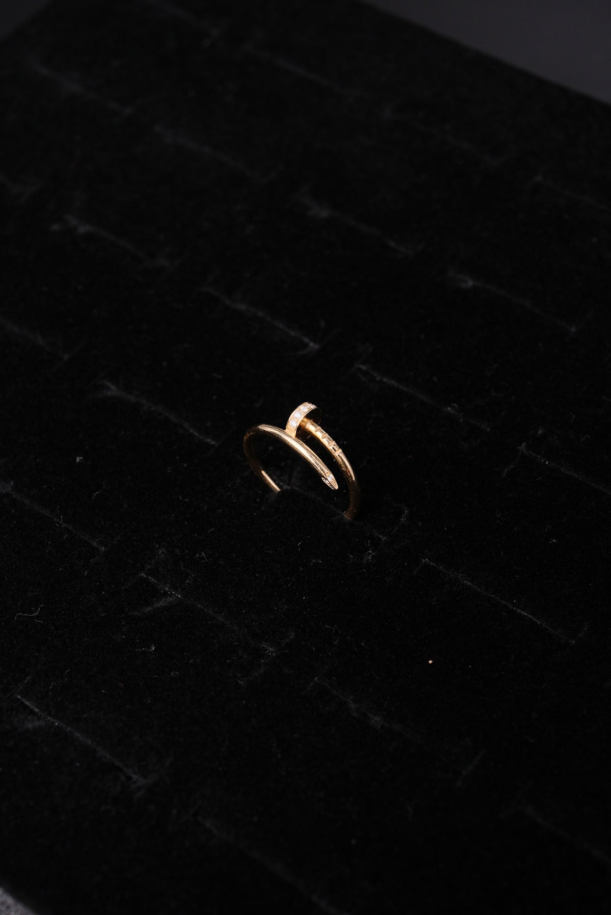 Chic Nail Motif Natural Diamond Ladies Ring - RLA2709