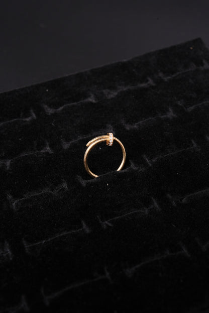 Chic Nail Motif Natural Diamond Ladies Ring - RLA2709