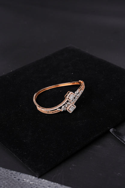 Opulent Sculpted Natural Diamond Half Bracelet - BHA1320