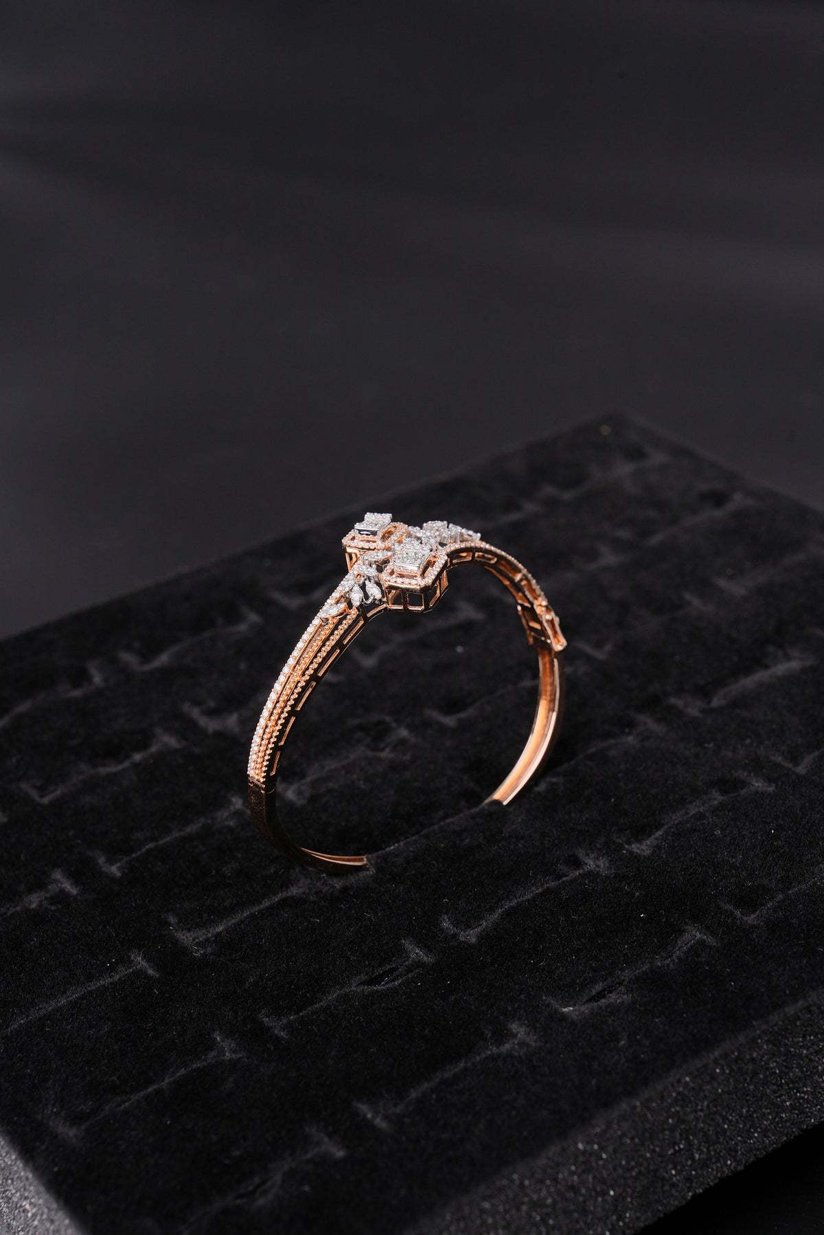 Opulent Sculpted Natural Diamond Half Bracelet - BHA1320
