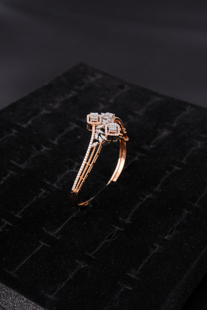 Opulent Sculpted Natural Diamond Half Bracelet - BHA1320