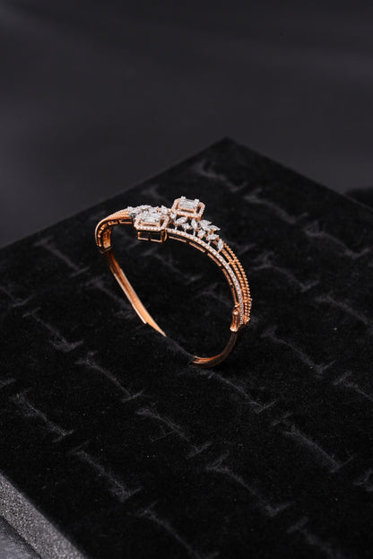 Opulent Sculpted Natural Diamond Half Bracelet - BHA1320