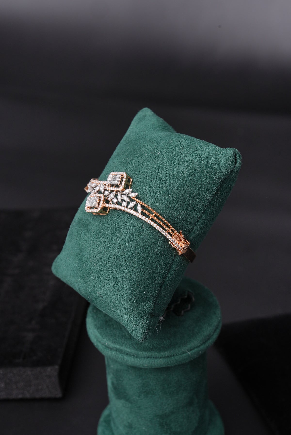 Opulent Sculpted Natural Diamond Half Bracelet - BHA1320