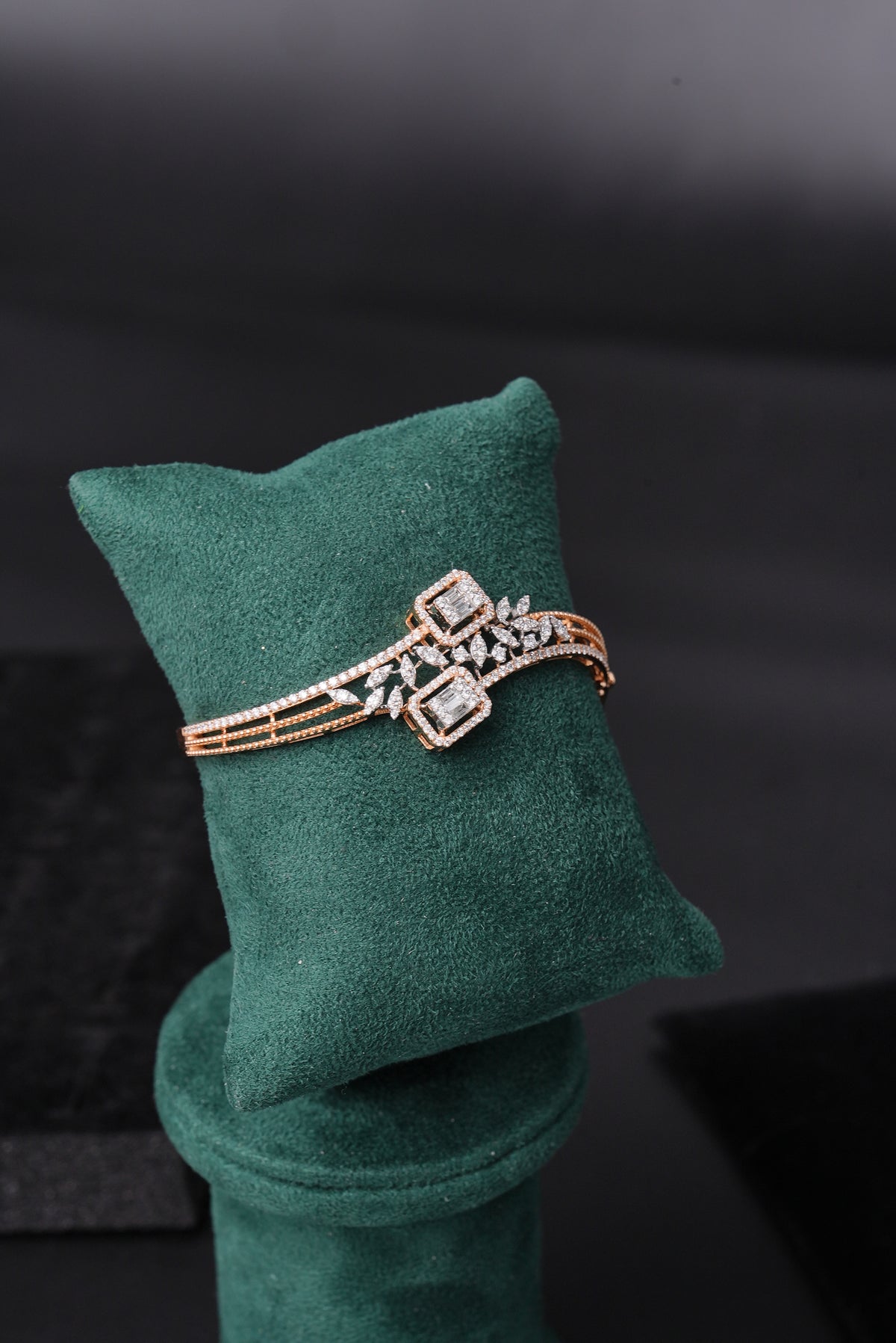Opulent Sculpted Natural Diamond Half Bracelet - BHA1320