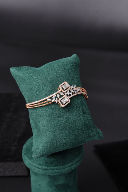 Opulent Sculpted Natural Diamond Half Bracelet - BHA1320