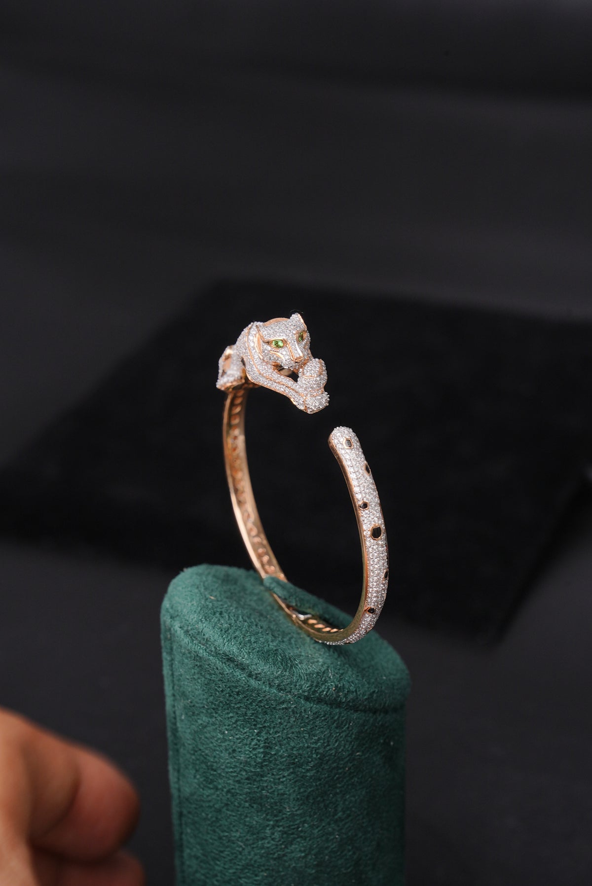 Panther Diamond 18K Gold Half Bracelet - ZBH299