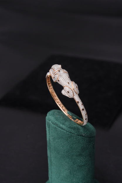 Panther Diamond 18K Gold Half Bracelet - ZBH299