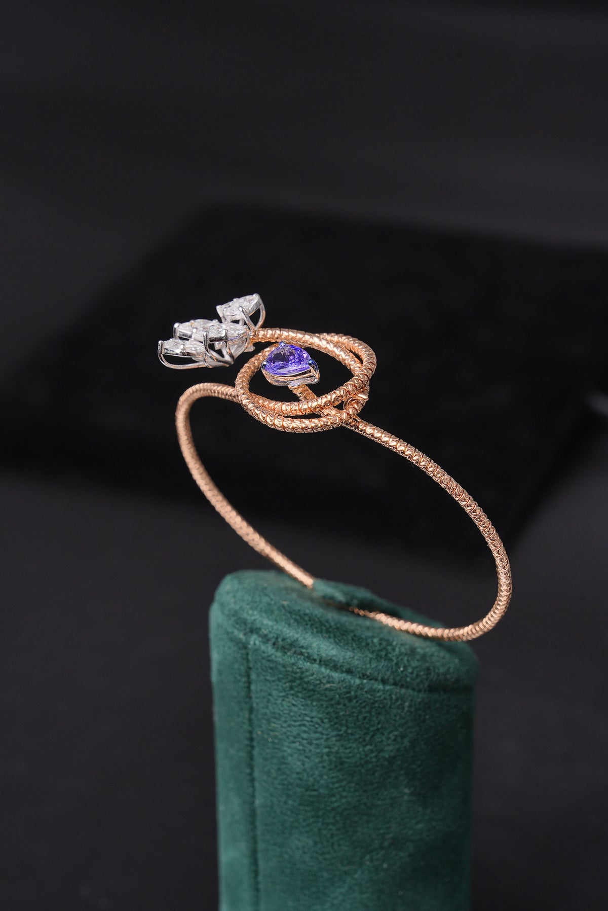 Marquise Diamond 18K Gold Half Bracelet - ZBH340