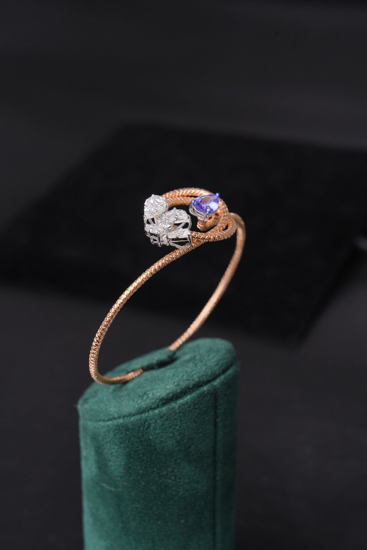 Marquise Diamond 18K Gold Half Bracelet - ZBH340