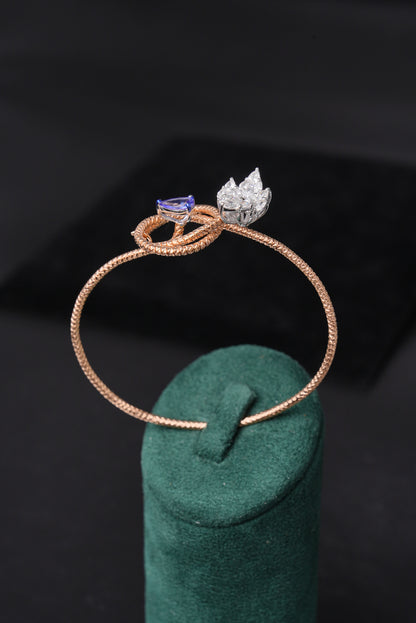 Marquise Diamond 18K Gold Half Bracelet - ZBH340