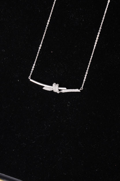 Radiant Knotted Natural Diamond Pendent Of Set - ZPS716