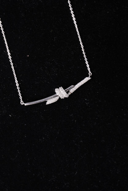 Radiant Knotted Natural Diamond Pendent Of Set - ZPS716